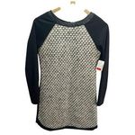 Wai Ming S Black Knit Leather Trim Dress Mohair Long Sleeved Fitted NEW Photo 0