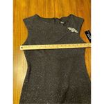 S.L Fashions Pleated Evening Dress Size 6 Gray Glitter Accents Rhinestone Brooch Photo 8