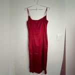 Unbranded Red Satin Cowl Neck Slip Dress Photo 7