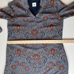 CAbi  Provincial Tunic Dress Small Blue Floral Long Sleeve Boho Fall Office Flowy Photo 10