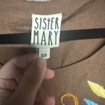Sister Mary Barbara Embroidered Linen Dress Brown XS Photo 1