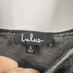 Lulus  Corra Denim Mini Dress S Washed Black Button Front Jean Jumper Square Neck Photo 3