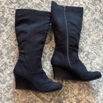 Self Esteem Katie Black High Wedge Boots Photo 2