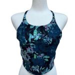 Old Navy  Athletic Top Sports Bra Navy Floral Powersoft  Racerback Size L Photo 0