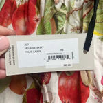 Cara Cara Women's 100% Cotton Tropical Fruit Ivory Melaine Midi Skirt Size XS Red Photo 3