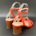 Kate Spade NY “Etta” Orange Patent Leather Block Heel Strappy Sandals Size 6.5 B Photo 4