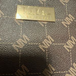 Nicole Miller  Chocolate Brown Logo Crossbody Purse Handbag & Earbud Case Vegan Photo 2