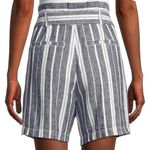 joe's jeans Striped Linen Blend Paperbag Shorts Chambray Size 26 New Photo 62