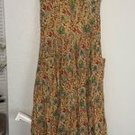 April Cornell Midi Dress Sleeveless Fall Butterfly Cottage Peasant Gauzy Pocket Gold Size L Photo 0