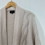 VICI  Cream Oversized Heavyweight Chunky Cable Knit Belted Cardigan Photo 2