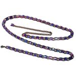 Rare Quality 40” Long Purple Iridescent Link Necklace Vintage 90s Style Silver Photo 3