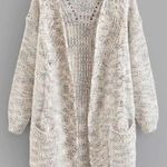 SheIn ‫Space Dye Cable Knit Cardigan Photo 0