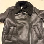 H&M  Leather Fur Jacket Coat Winter Black Fur  Photo 5