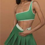 We Wore What contrast one shoulder top green / wheat NWT XS Photo 0