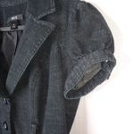 BCX  M Black Denim Jeans Waist Jacket Photo 6