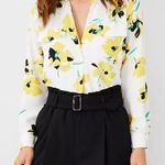 Ann Taylor ⭐️ Floral Camp Shirt - Yellow Spring Size S Photo 0
