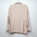 MSJ Striped Shirt Womens 2XL Cotton Business Capsule Workwear Minimalist Relaxed Brown Size XXL Photo 5