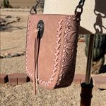 Montana West  | Dusty Rose Leather Crossbody Bucket Bag w/ Tooled Design Photo 12