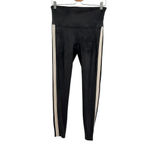 Spanx Faux Leather Stripe Legging in Very Black/White Size Large Photo 1