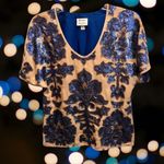 Tracy Reese Neiman Marcus/ Target Top New York Royal Blue Gold Sequins Photo 2