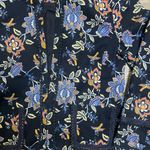 Loft women’s blue Navy Floral print blazer size 6 ,97% cotton long sleeve Photo 2