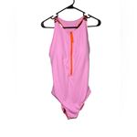 Fabletics NWT  Zip Front Racerback Bright Ballerina One Piece Swimsuit Size XL Photo 3