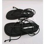 ZARA Padded Insole Flat Lace Up Sandals Black Size 6 NWT Photo 3