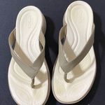 Crocs Dual Comfort Tan Flip Flops women’s size 10 good condition Photo 5