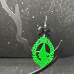 Handmade The Emerald Spell Earrings with Black Bows Photo 1