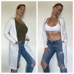 Spiritual Gangster Ribbed Duster White Cardigan Stretch XS Festival Minimalist Photo 4