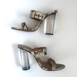 Schutz  Veridiana snakeskin print Transparent Column Heel Sandal Size 9.5 Photo 2