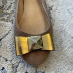 Kate Spade Nude and Gold Rock Stud Bow Ballet Flats Size 7 Photo 3