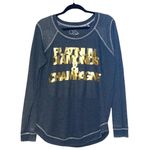 Chaser Dark Gray & Gold Foiled Champagne Graphic Sweatshirt Photo 0