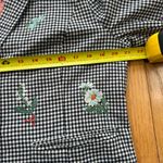 Sundance Womens Tansy Gingham Floral Embroidered Linen Blend Blazer Size Medium Photo 4