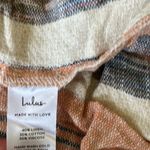 New Lulus double V neck tie back cover up dress dusty orange/blue/white size XS Orange Photo 8