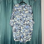 Free People  Goddess Blue Floral Cottagecore Boho Oversized Sleep Shirt Tunic  M Photo 4