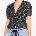 All Saints Ilia Pippa Floral Wrap Peplum Top Black Size 4 designer blouse Photo 0