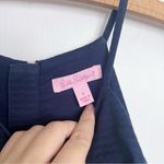 Lilly Pulitzer • Annabelle Shift Dress gold lace applique True Navy blue cotton Photo 3