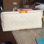 Coach  City Zip Tote in the signature canvas with orange & yellow varsity stripes Photo 4