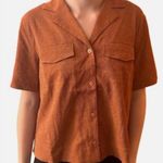 Athleta NWOT  Terracotta Button-Down Shirt Photo 0