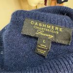 Charter Club  100% Cashmere Turtleneck Sweater L Navy Blue Photo 2