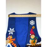 Ugly Christmas Vest Women's Blue "Snow Birds" Applique Holiday Party Vest Size L Photo 4