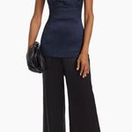 Tove Ida Bow Strapless Top Navy Blue Size 6 Photo 3