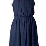 BCX Womens Blouson Dress Sheer Layered Sleeveless Pullover Navy Blue Medium Photo 0