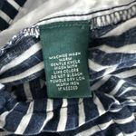 Ralph Lauren Linen Blend Wide Leg Pants Womens Medium Navy Blue White Stripe Photo 4