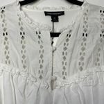 Something Navy Women's Size XXL Long Sleeve Dress White Eyelet Cinch Waist NWT Photo 3