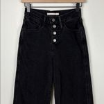 Levi's Mile High Cropped Wide Leg Jeans Women's Size 24 Black Denim Button Fly Photo 2