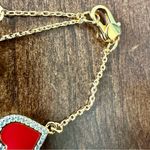 Kate Spade New  NY Red Enamel stationary Heart Necklace in Gold Photo 6