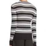 frame denim Like New Frame Striped Metallic Ribbed Long Sleeve Pullover Sweater Size Small Photo 1
