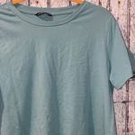SheIn Teal blue high low ruffle bottom top Photo 1